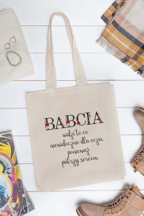 Torba Bawełniana Canvas Babcia Widzi Sercem