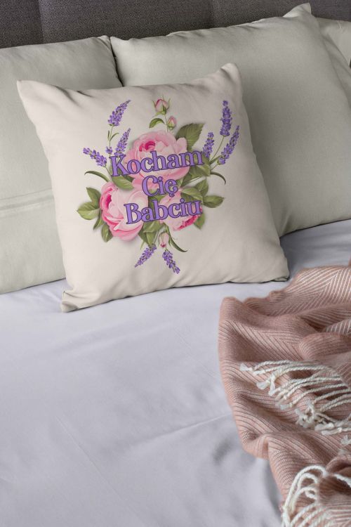 Poduszka Bawełniana Canvas Kocham Cię Babciu