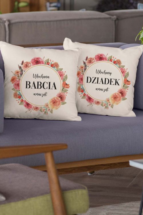Komplet Poduszek Canvas Dziadek i Babcia Wnucząt