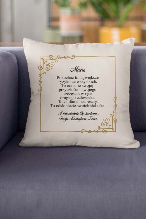 Poduszka Bawełniana Canvas Mężu Twoja Żona