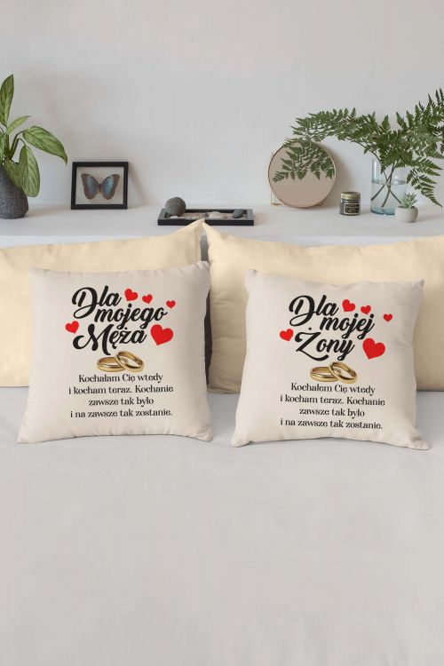 Komplet Poduszek Canvas Obrączki