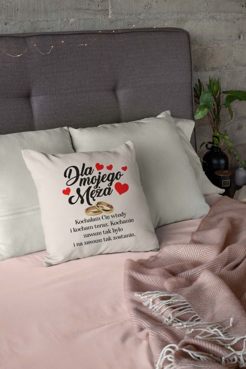 Poduszka Bawełniana Canvas Obrączka Maż