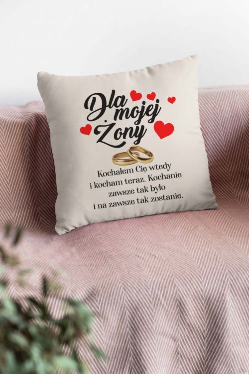 Poduszka Bawełniana Canvas Obrączka Żona