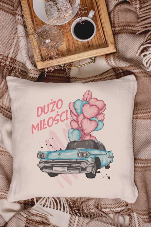 Poduszka Bawełniana Canvas Dużo Miłości