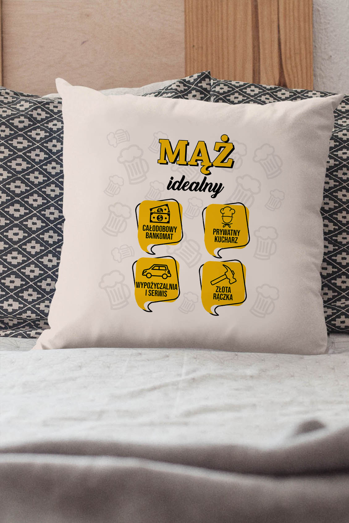 Poduszka bawełniana Canvas Mąż Idealny