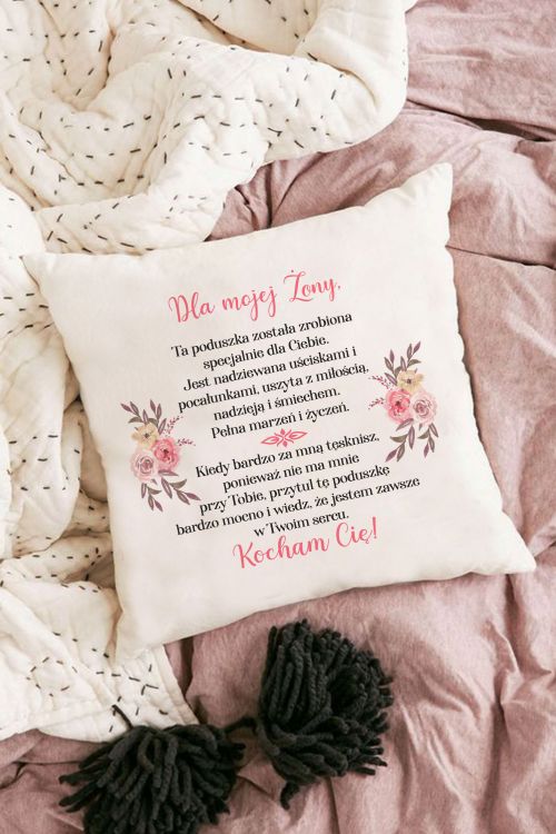 Poduszka Bawełniana Canvas Dla Żony