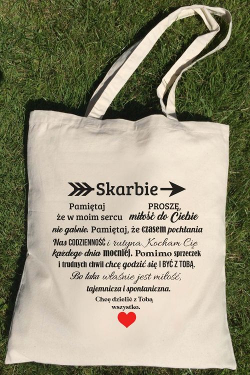 Torba Eko Ecru Serce Skarbie
