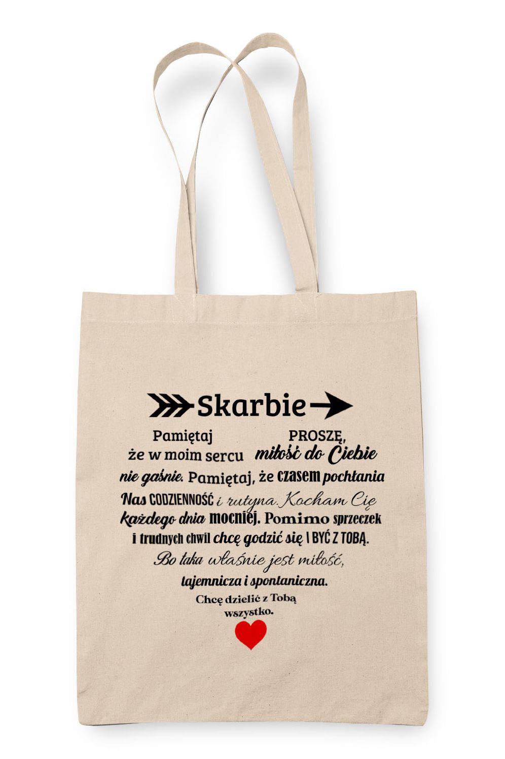 Torba Eko Ecru Serce Skarbie