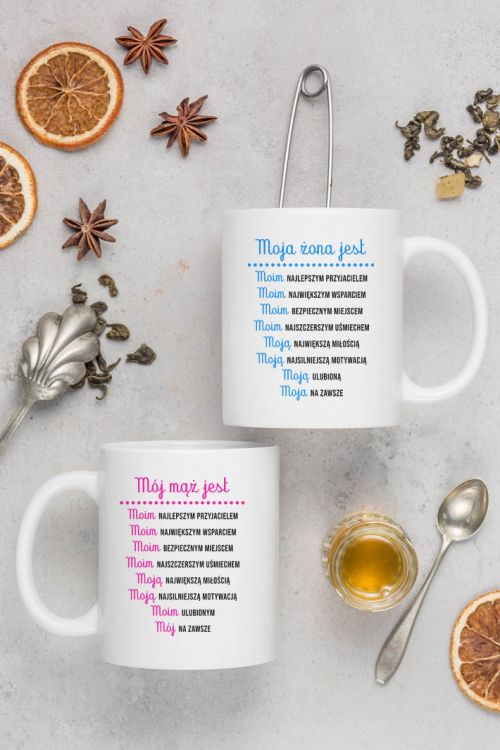 Komplet kubków Mąż i Żona Przyjaciele