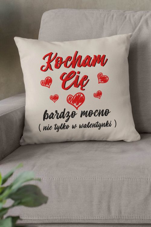 Poduszka Bawełniana Canvas Kocham Cię Bardzo Mocno