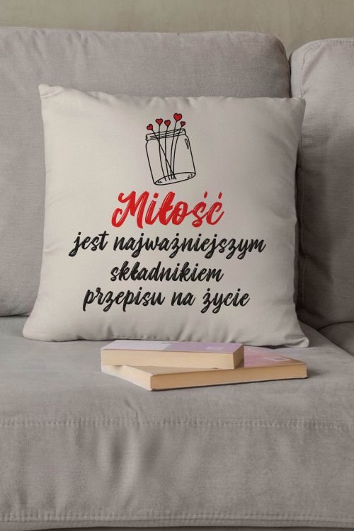 Poduszka Bawełniana Canvas Miłość Najważniejszy Składnik