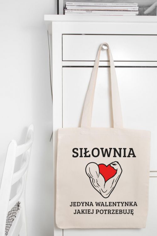 Torba Bawełniana Canvas Siłownia Walentynka