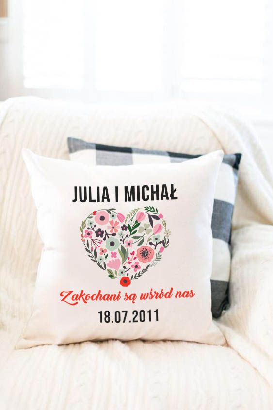 Poduszka bawełniana Canvas PERSONALIZACJA Zakochani są wsród nas