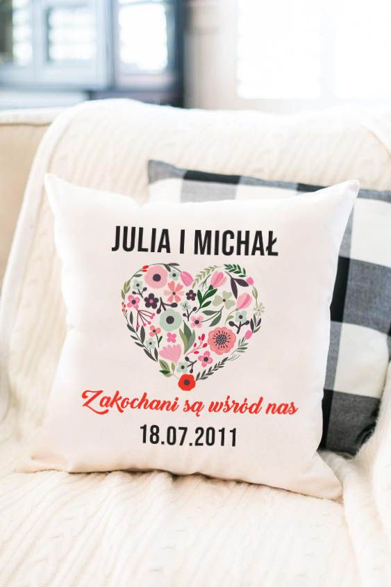Poduszka bawełniana Canvas PERSONALIZACJA Zakochani są wsród nas