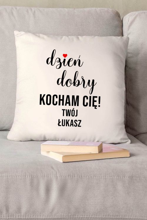 Poduszka Bawełniana Canvas PERSONALIZACJA Dzień Dobry