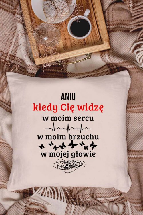 Poduszka Bawełniana Canvas PERSONALIZACJA Kiedy Cię Widzę