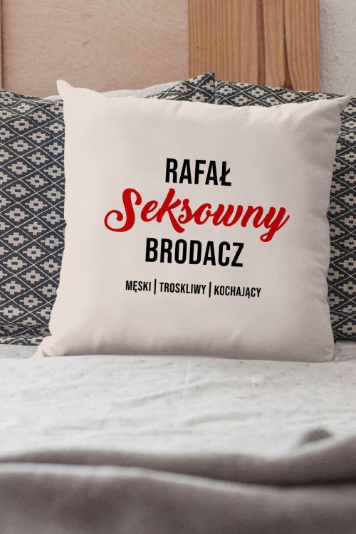 Poduszka Bawełniana PERSONALIZACJA Canvas Seksowny Brodacz