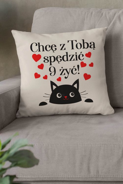 Poduszka Bawełniana Canvas Chce z Tobą Spędzić 