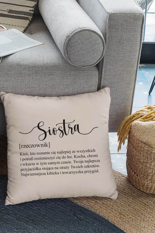 Poduszka Bawełniana Canvas Siostra Rzeczownik