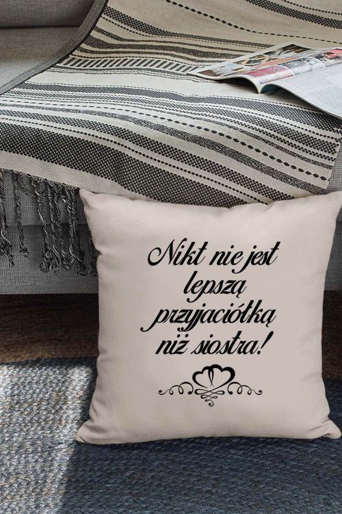 Poduszka bawełniana Canvas Siostra Jest Przyjaciółką