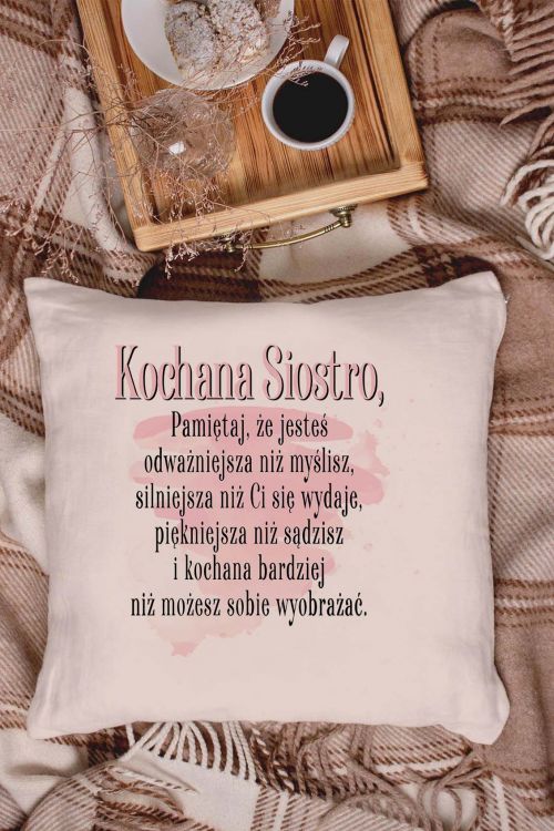 Poduszka bawełniana Canvas Poduszka Bawełniana Kochana Siostro