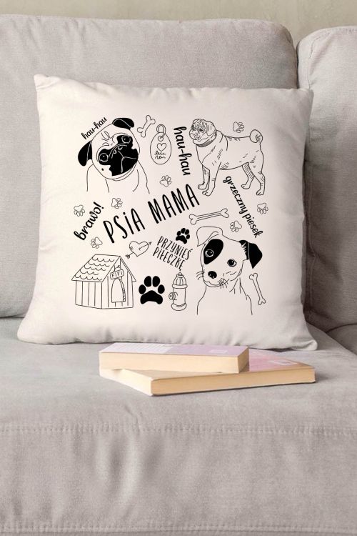 Poduszka bawełniana Canvas Psia Mama Doodle