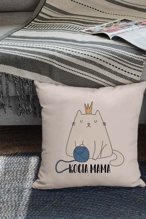 Poduszka bawełniana Canvas Kocia Mama 