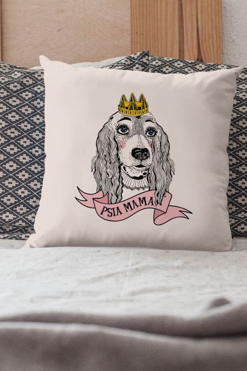 Poduszka bawełniana Canvas Psia Mama