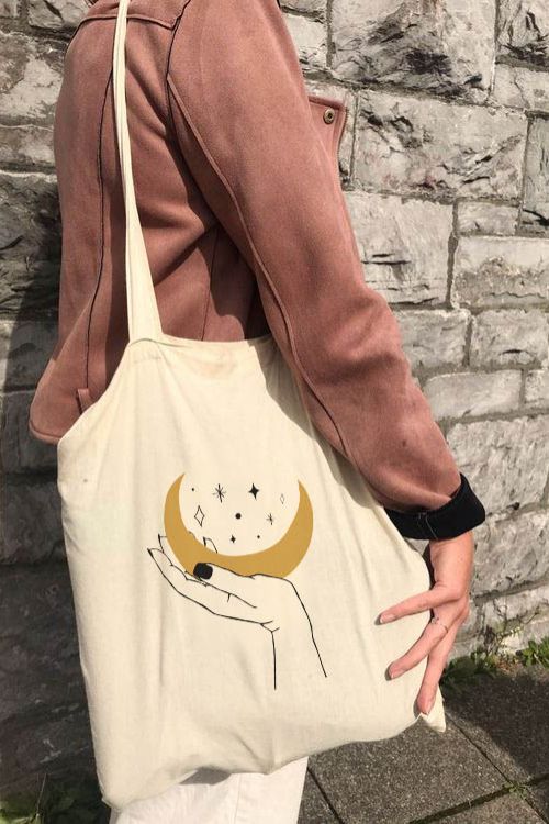 Torba Eko Ecru Hand & Moon