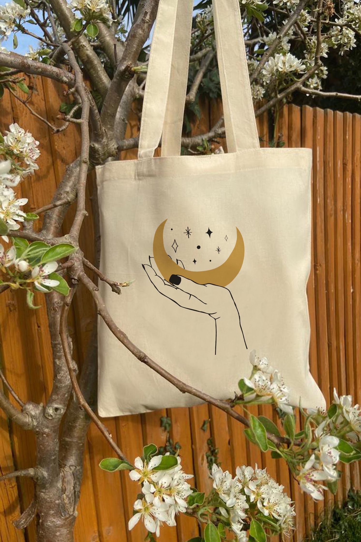 Torba Eko Ecru Hand & Moon