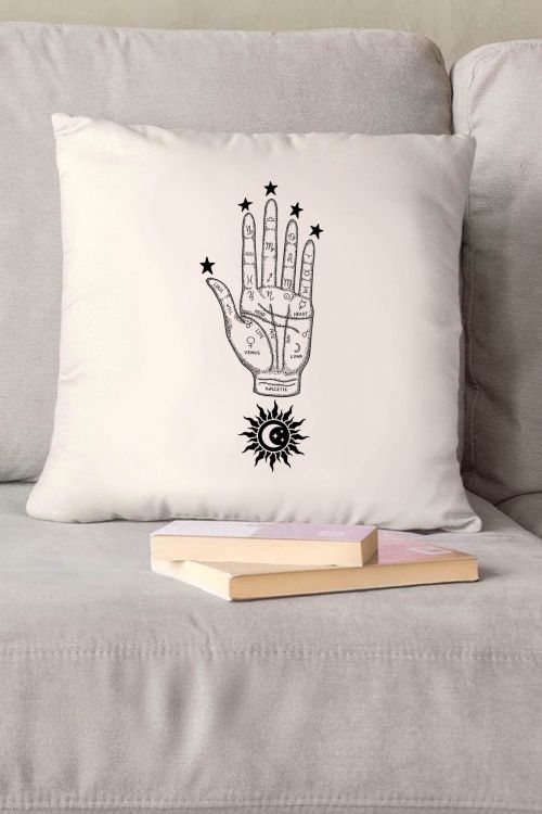 Poduszka bawełniana Canvas Astrology Hand