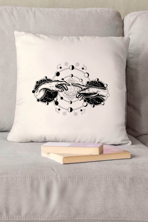 Poduszka bawełniana Canvas Michelangelo Space Hands 