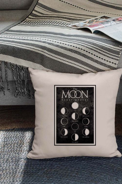 Poduszka bawełniana Canvas The Moon Lunar Phases