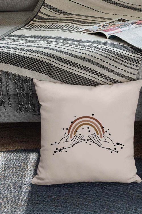Poduszka bawełniana Canvas Hand Rainbow