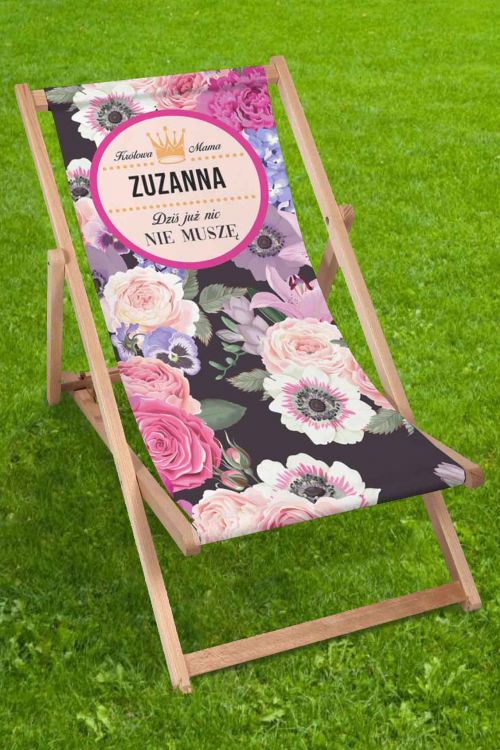 Leżak klasyczny Personalizacja Kwiatowa Mama