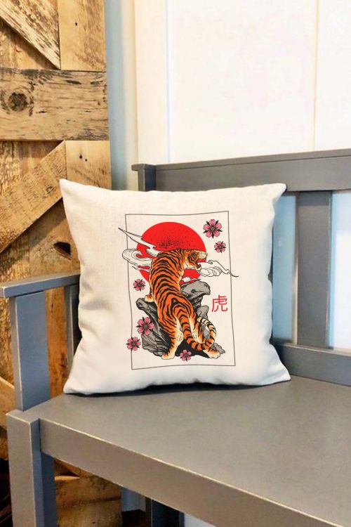 Poduszka Bawełniana Canvas Japan Tiger