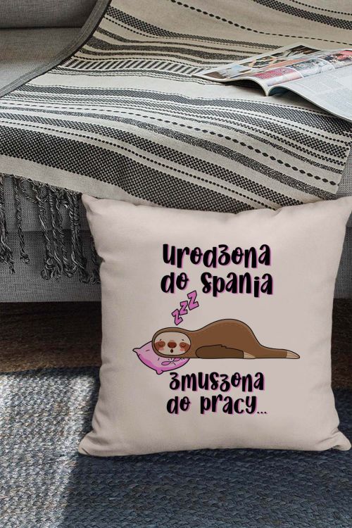 Poduszka bawełniana Canvas Urodzona do spania