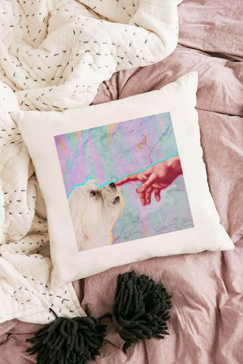 Poduszka bawełniana Canvas Neon Maltese