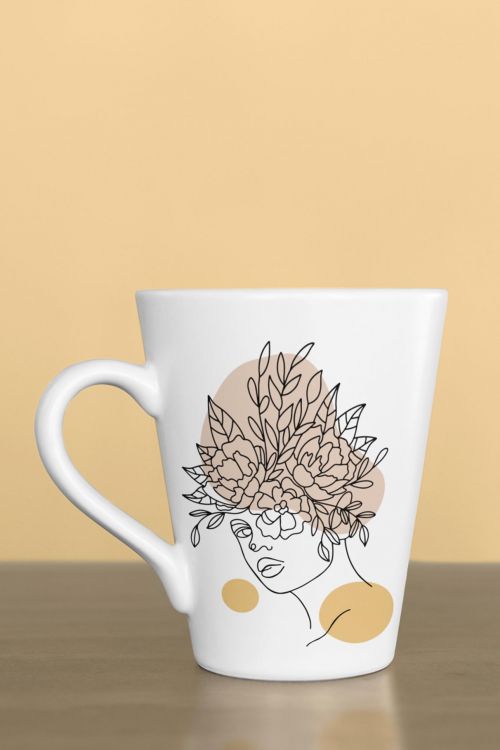 Kubek Latte Regular Abstract Woman Lines