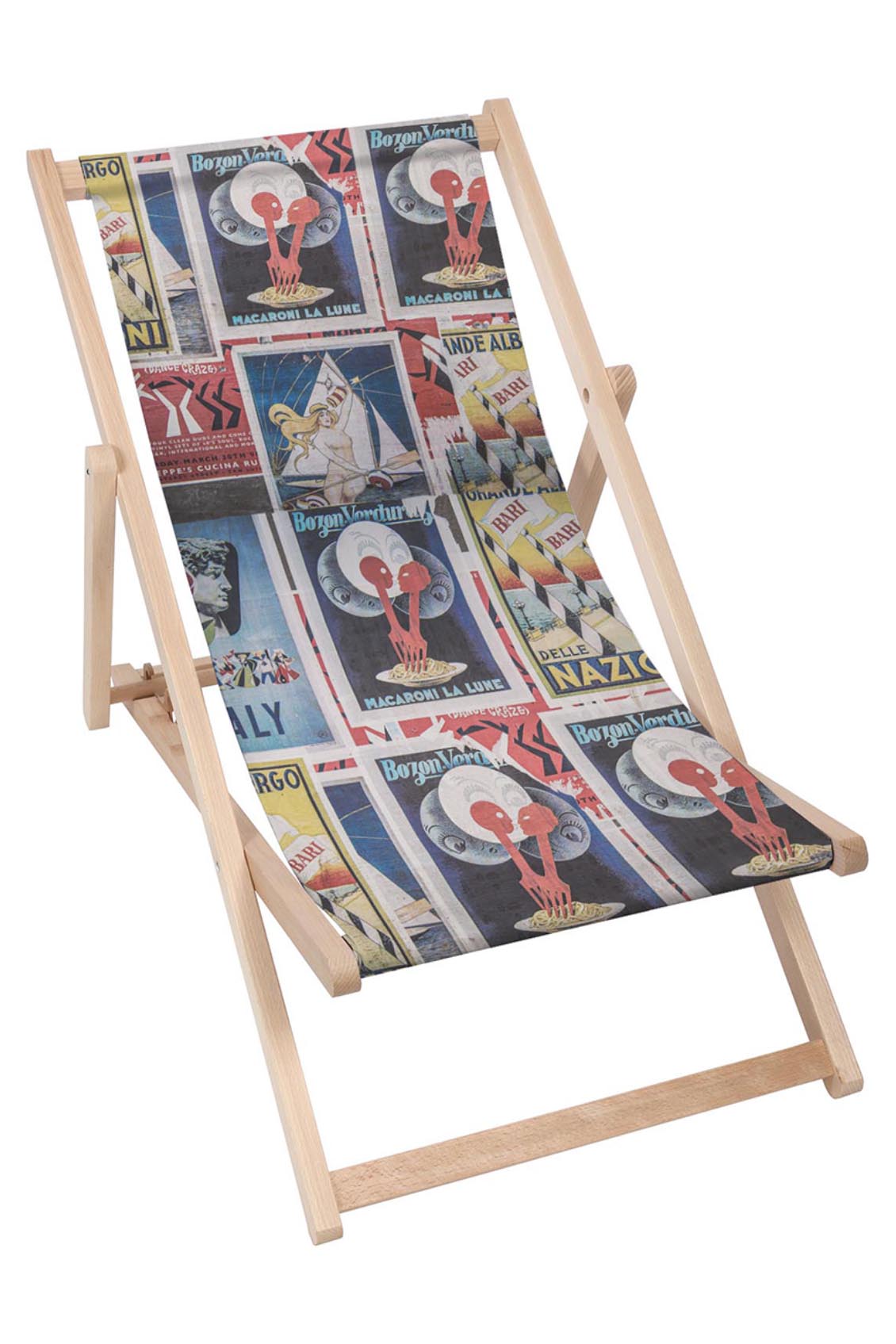 Leżak drewniany Retro Posters