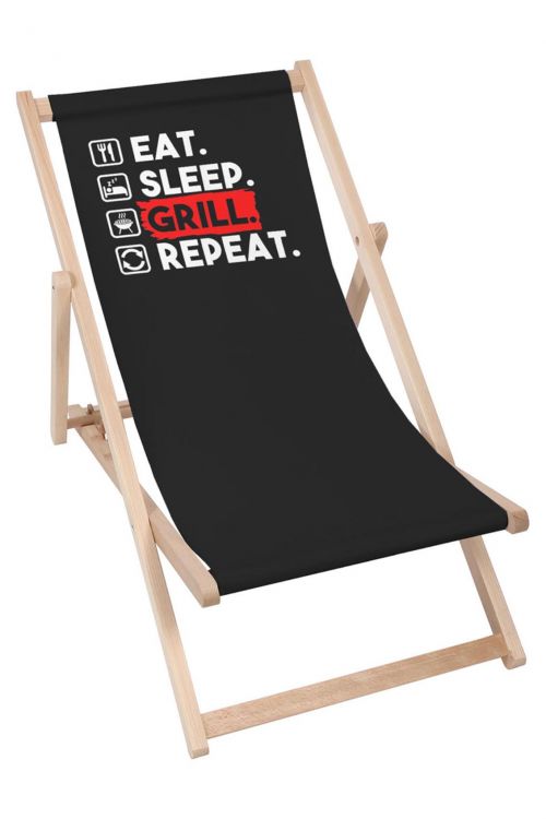 Leżak drewniany Eat Sleep Grill