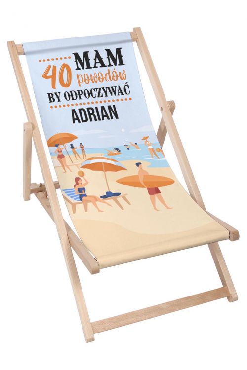 Leżak drewniany Personalizacja 40 Powodów