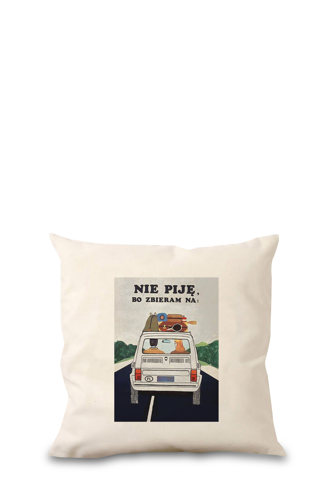 Poduszka bawełniana Canvas Zbieram Na Wakacje 