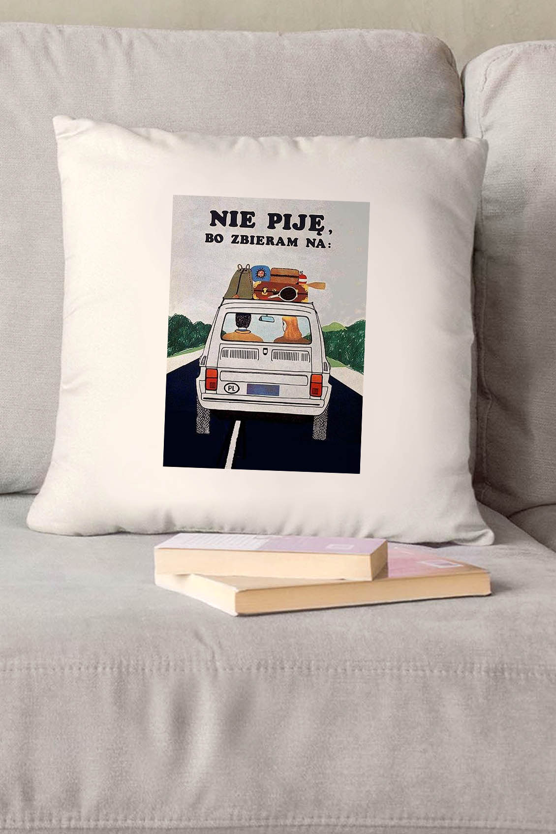 Poduszka bawełniana Canvas Zbieram Na Wakacje 