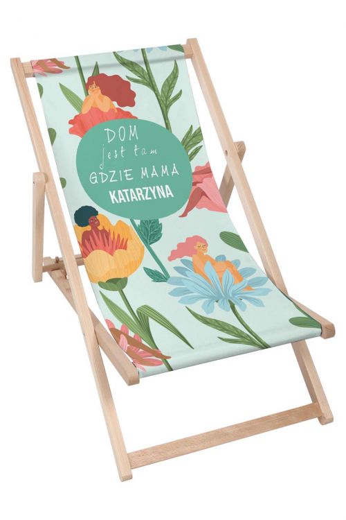Leżak drewniany Personalizacja Dom Tam Gdzie Mama
