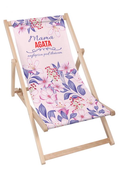 Leżak drewniany Personalizacja Mama Najlepsza Pod Słońcem