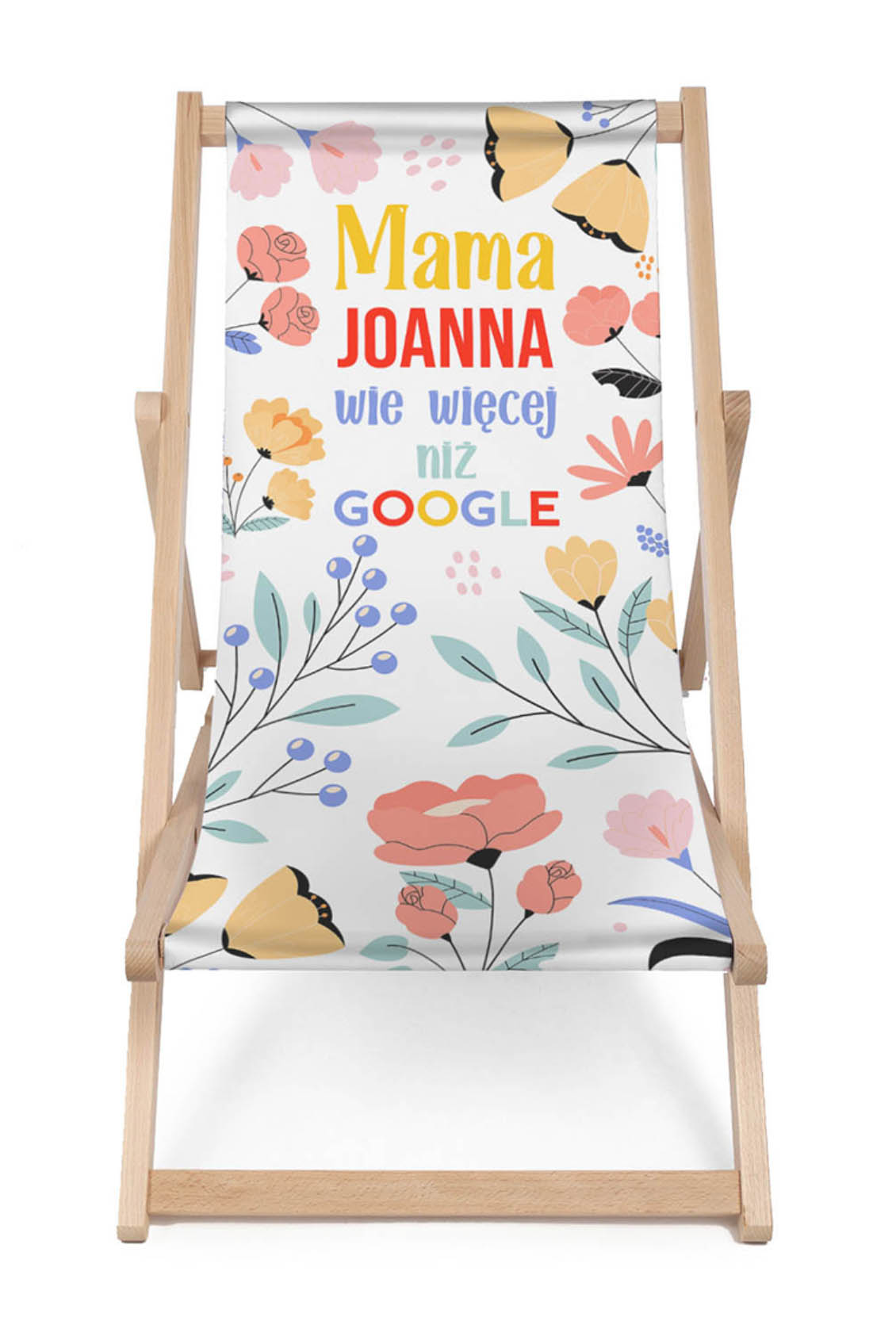 Leżak drewniany Personalizacja Mama Wie Więcej