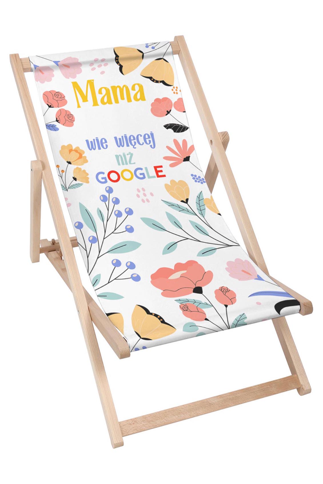 Leżak drewniany Personalizacja Mama Wie Więcej