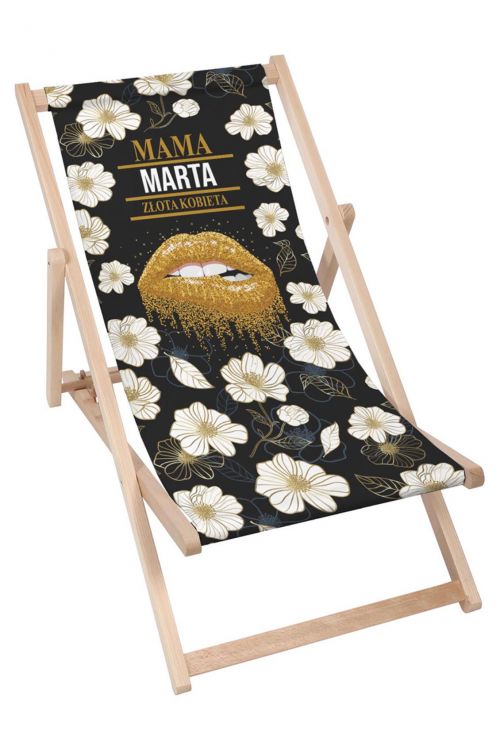 Leżak drewniany Personalizacja Mama Złota Kobieta