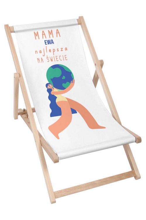 Leżak drewniany Personalizacja Mama Najlepsza Na Świecie